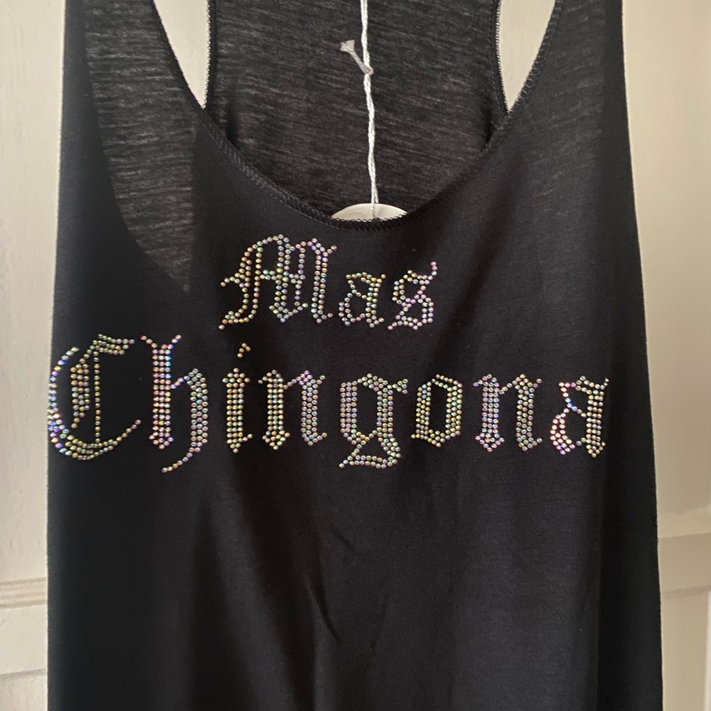Bling Mas Chingona Badass Black Tank - Picture 2 of 3